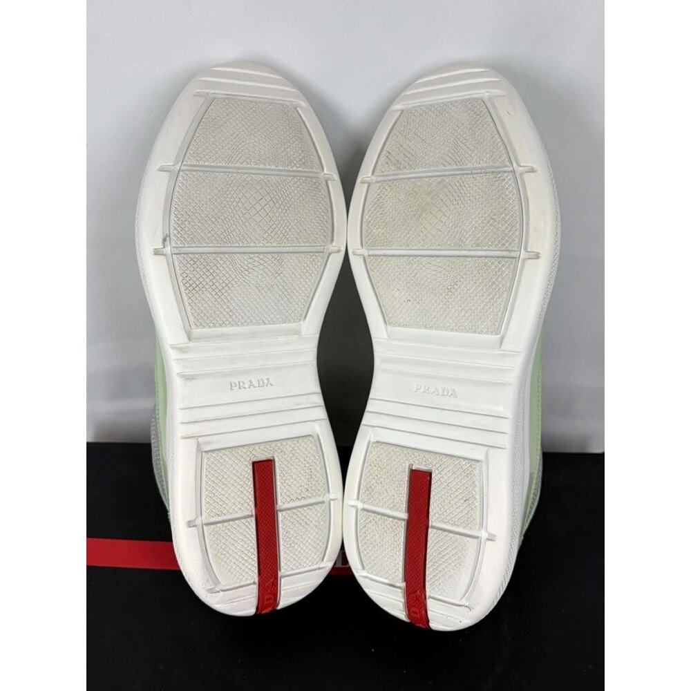 Prada American Cup Patent Mint Green Mens Mesh Sneakers - Sz 7 US SPB JA-365540 - Picture 6 of 14